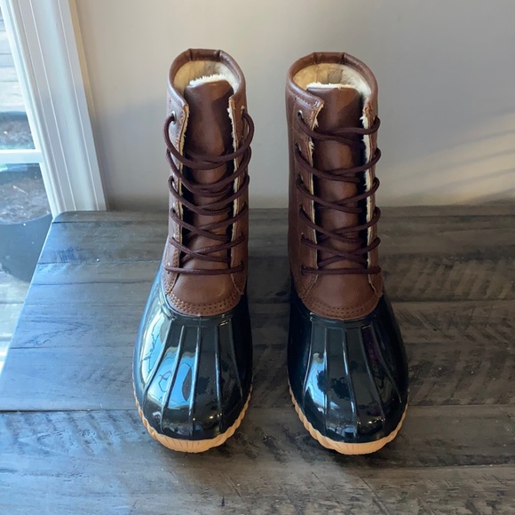 Sporto Duck Boots Womens 11 Dakota Winter Snow Rain Winter Brown Leather  Lace Up